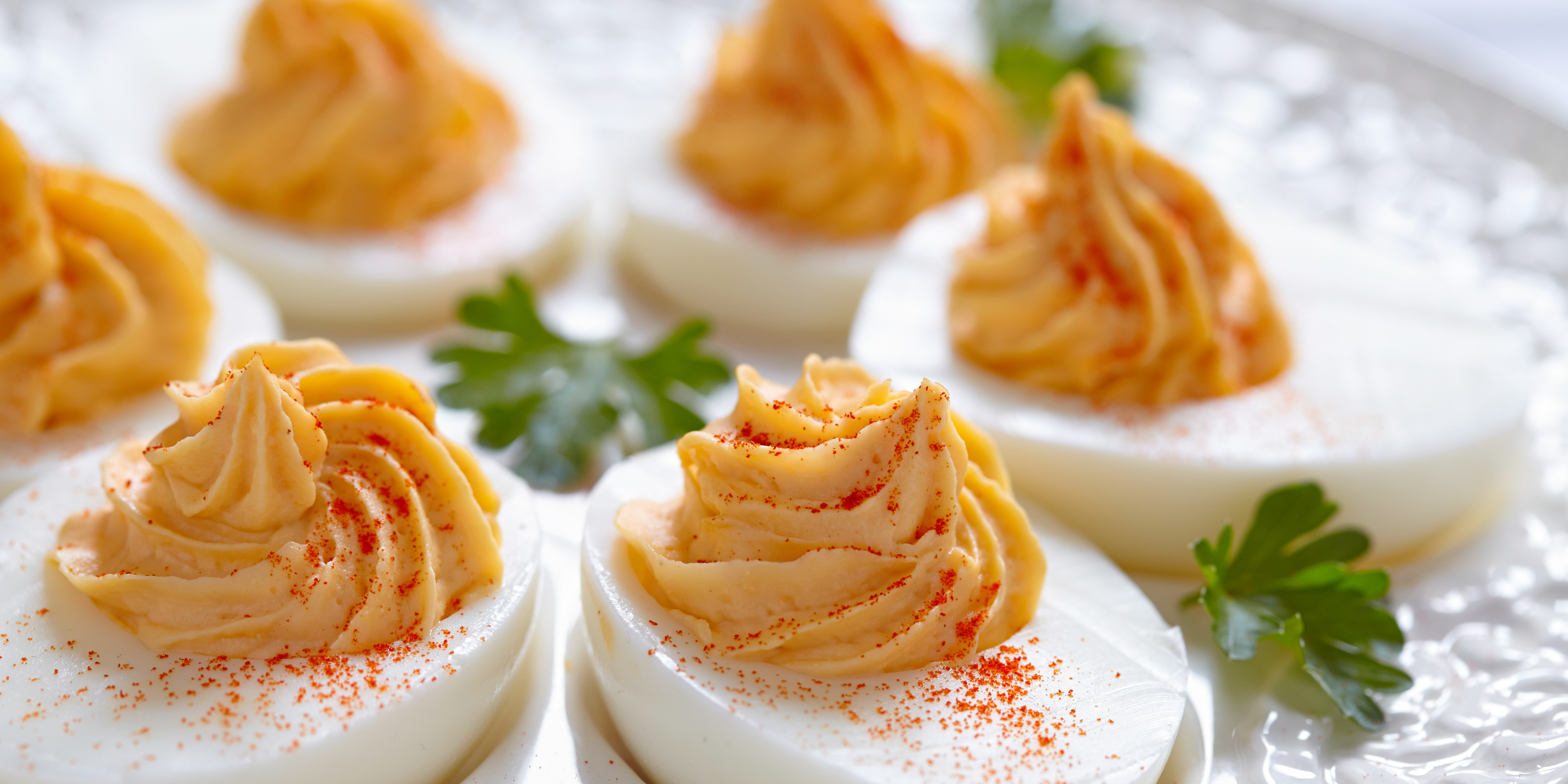 Honey Mustard Deviled Eggs with Double Barrel Honey