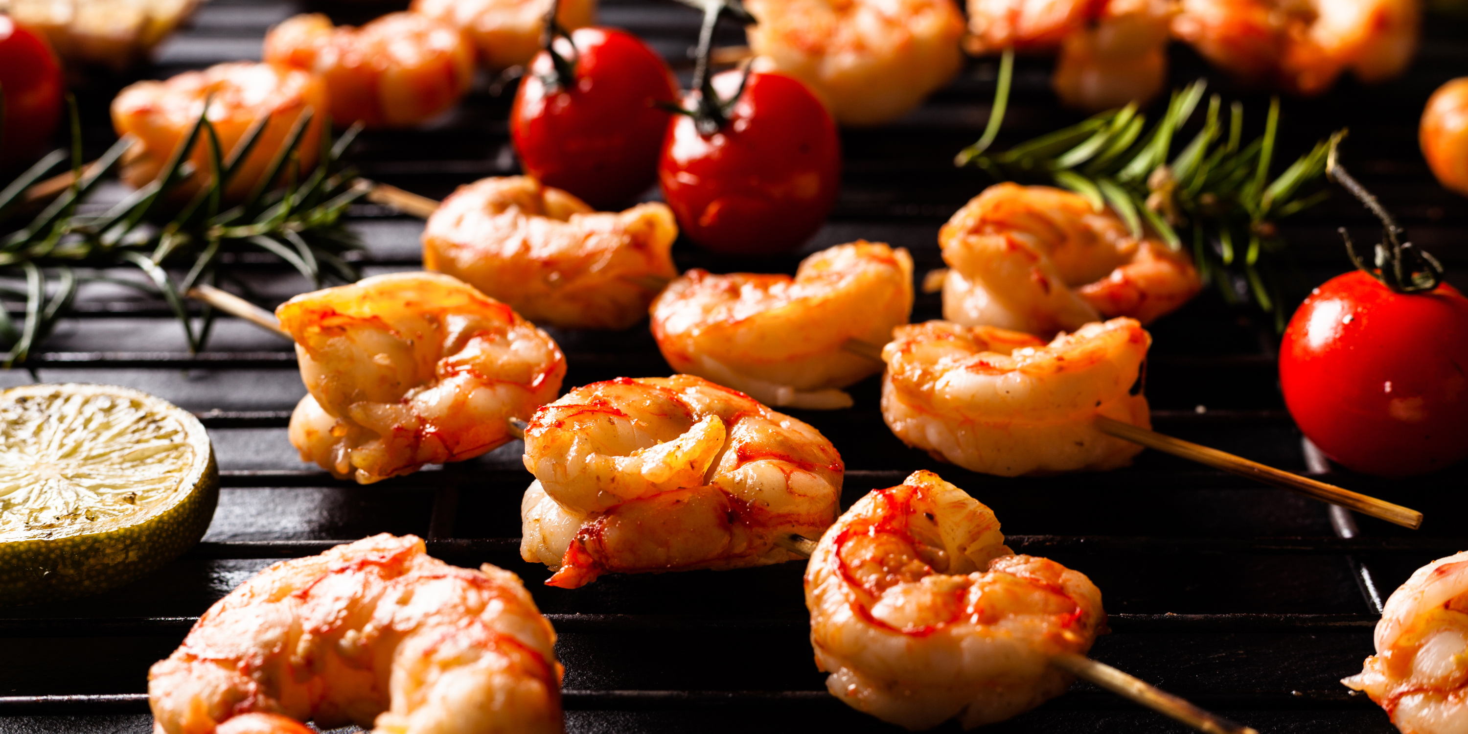 Spicy Bourbon Honey Shrimp Skewers