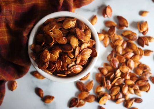 Roasted Pumpkin Seeds with Double Barrel Honey