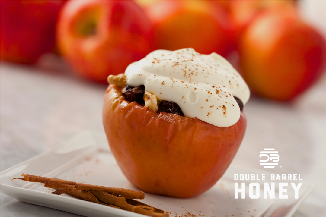 Double Barrel Honey -Cinnamon Baked Apples