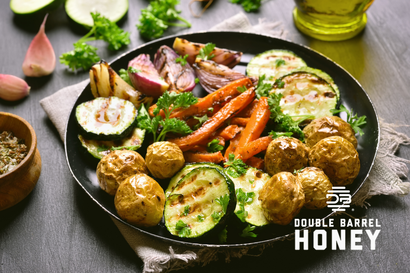 Double Barrel Honey - Garlic Roasted Vegetables